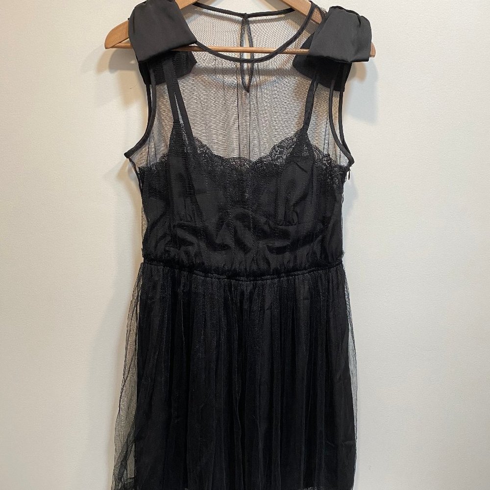 Rodarte x Target Black Lace + Tulle Cocktail Dress